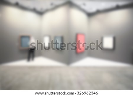 Art exhibition gallery, intentionally blurred post production.