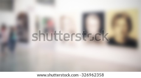 Art exhibition gallery, intentionally blurred post production.