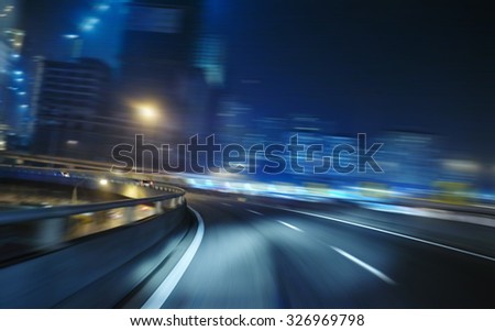 moving forward motion blur background,night scene