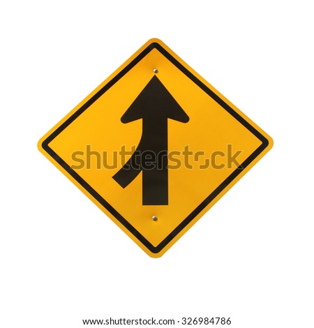 Lanes merging left traffic sign