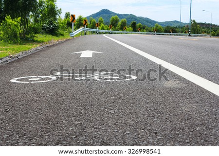 bicycle sign on the road : bicycle lane