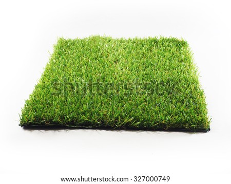 artificial turf tile on a white background Royalty-Free Stock Photo #327000749