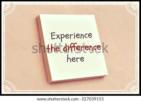 Text experience the difference hereon the short note texture background