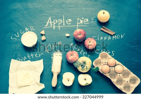 Ingredients for apple pie/toned photo