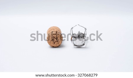 Focus champagne Cork On a white background