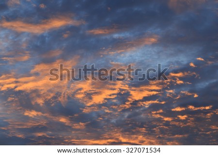 Sunrise - Sunset and cloudy sky. - Background.