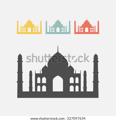 Taj Mahal silhouette icon. Royalty-Free Stock Photo #327097634