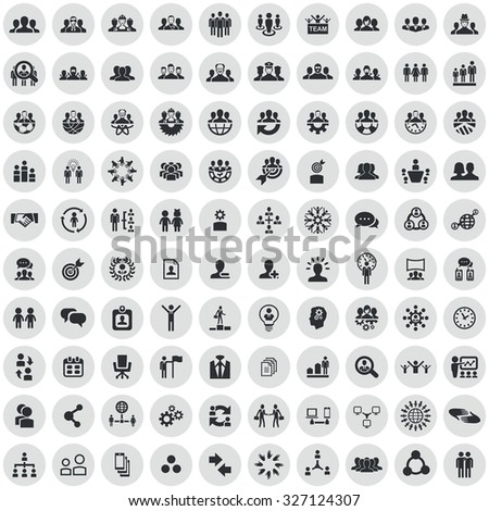 teamwork 100 icons universal set for web and mobile
