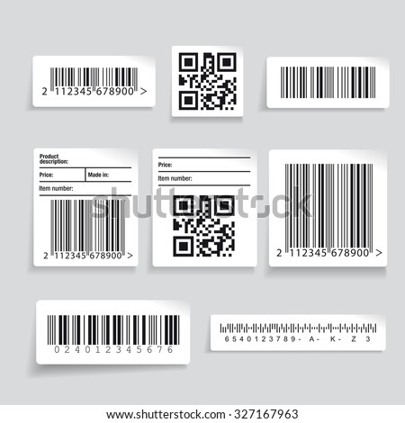Barcode label set vector