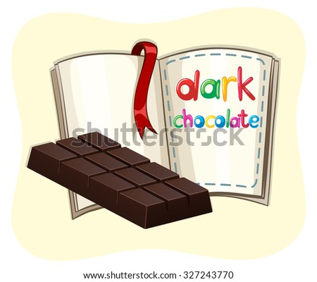 Dark chocolate and a book illustration