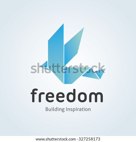 Freedom Bird,Origami Vector Logo Template