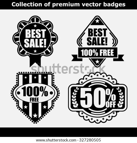 Retro Vintage Insignias or Logotypes set. Design elements, business signs, logos, identity, labels, badges, apparel, shirts, ribbons, stickers and other branding objects. Typographic Illustration.
