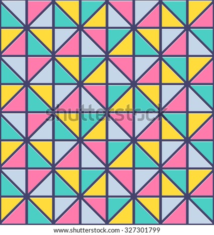 Vector seamless pattern with pastel colored triangles for wrapping paper design. Geometric tileable mosaic background