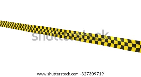 Checkered Yellow and Black Tape Line at Angle