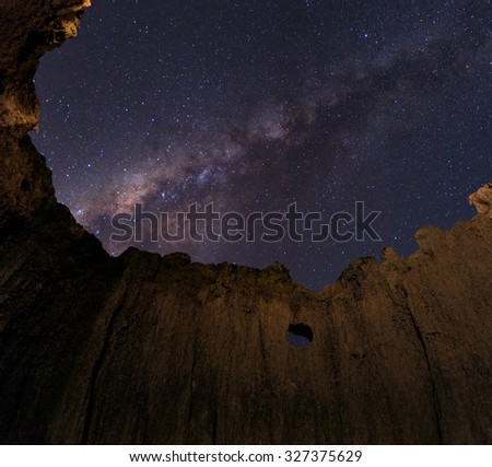 Milky way over the canyon