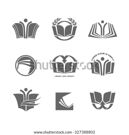 Book House Roof Template Logo Icon
