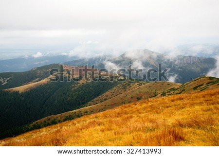view from Volovec at Tatra mountains 
