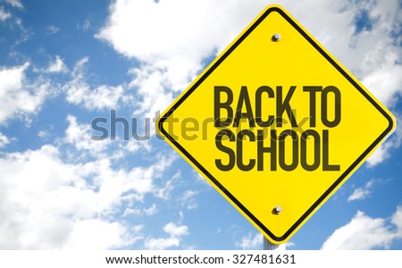 Back to School sign with sky background