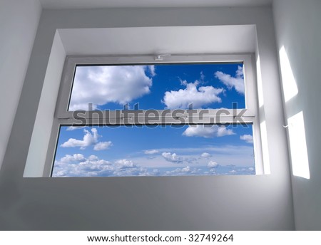 Window with blue sky