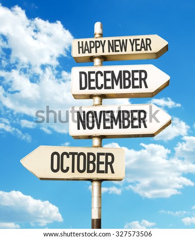 Months directional sign