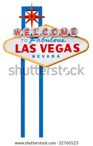 las vegas sign on the city strip - isolated on white