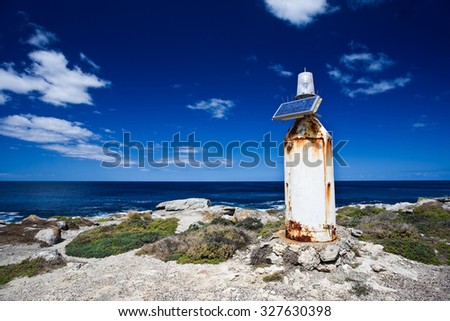 A remote solar powered lighthouse at Kangaroo Island, Australia