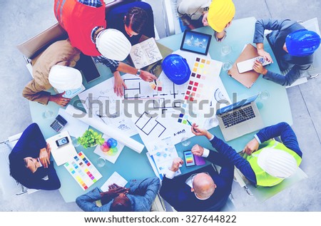 Architects and Designers Working in the Office Concept
