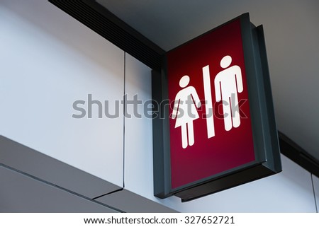 Restroom sign Lightbox in the airport