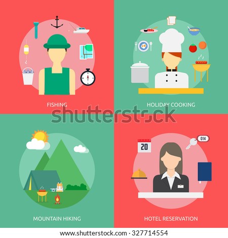 Hobby vector set icons