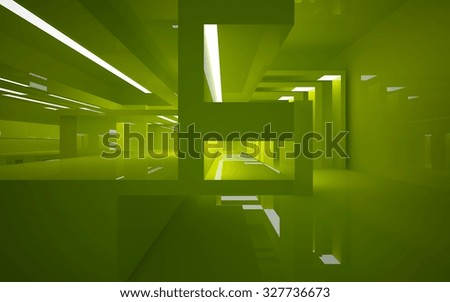 Green interior. 3D illustration. 3D rendering.