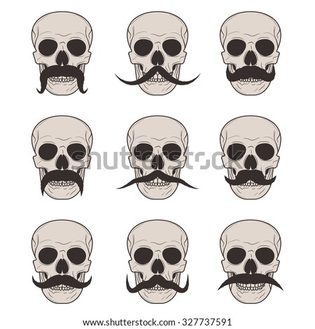 set mustachioed skull
