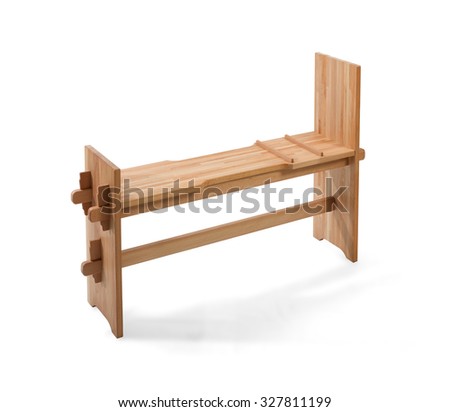 Wooden painter bench isolated on white