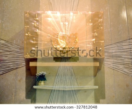 double exposure golden ancient Tabernacle blur almost a dream
