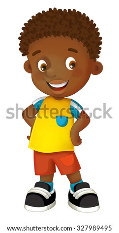 Cartoon child - happy boy - illustration for the children