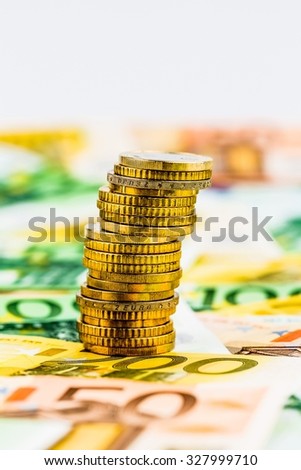 single stack of money coins photo icon for financial planning, investment, investments