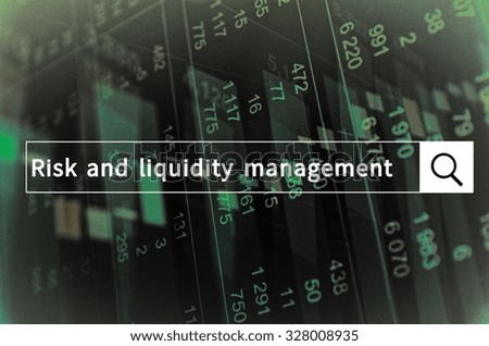 Risk and liquidity management written in search bar with the financial data visible in the background.