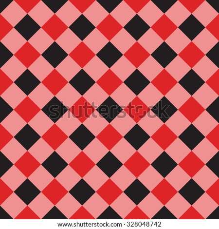 Seamless vector background with a geometric pattern of red, pink and black rhombus
