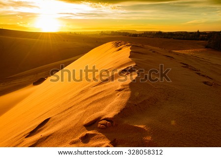 Mui Ne Red Whie Sand Dune in Vietnam Royalty-Free Stock Photo #328058312
