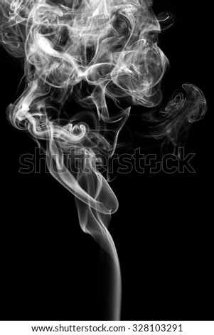 White smoke abstract on black background