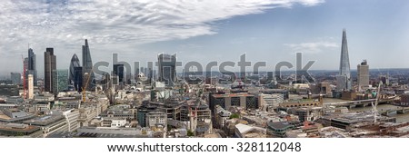 Panoramic overview of the London, UK