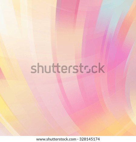 Colorful smooth light lines background. Yellow, pink colors. Vector illustration