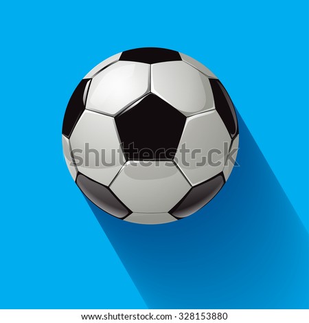 Soccer ball on a blue background. Vector illustration. Royalty-Free Stock Photo #328153880