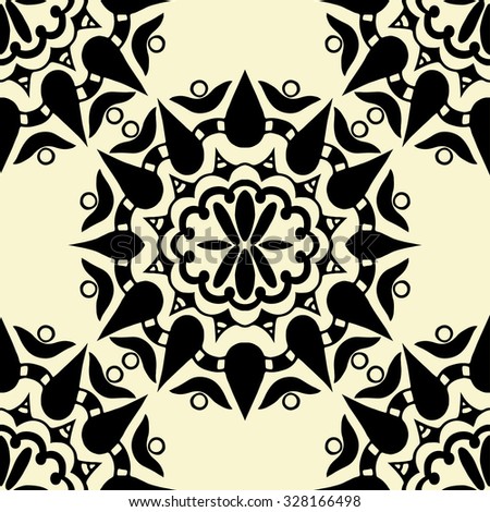Beautiful vintage seamless black pattern. Vector illustration