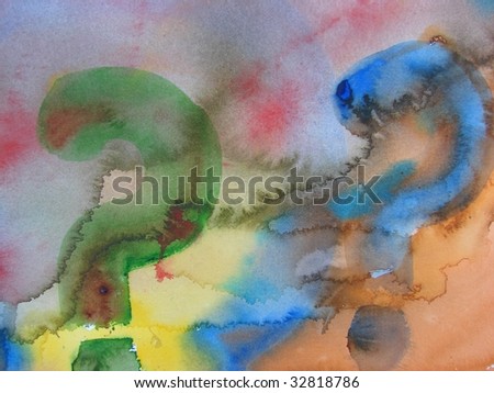 psychedelic abstract paint background with question marks