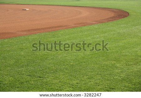 American baseball or softball in-field with one base