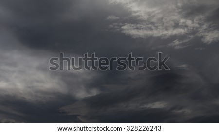 black cloud in darkness sky, night sky of halloween background
