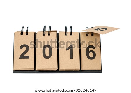 New Year 2016 is coming concept. Happy New Year 2016 replace 2015 concept isolated on white background. This picture have clipping path for easy to use.