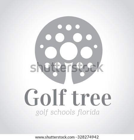 Golf Tree, Golf Logo,Vector Logo Template