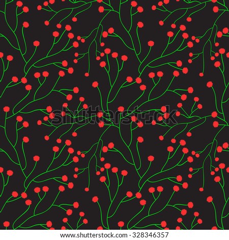 Vector seamless pattern of flowers. Floral background for the posters, greeting cards, textile, invitations, wallpaper, web design, wrapping paper.