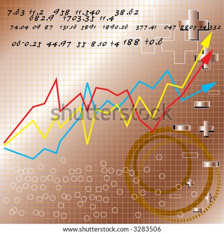 Vector illustration of Graph representing the bullish performance of the share market